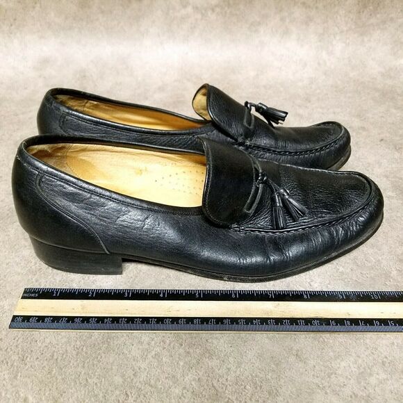 Regal Mens  856 R28 Size 10 D Black  Leather Slip On Tasseled Loafer Dress Shoes main image 7
